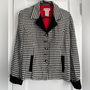 Perceptions by Trene B Checkered Black & White Suit Jacket Size 8